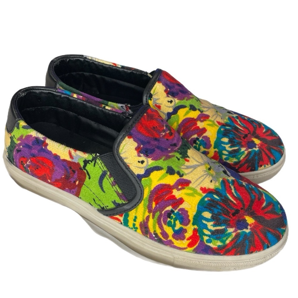 Steve Madden Women's Shoe Eccentric floral colorful Fashion Sneaker sz 8.5 SH10